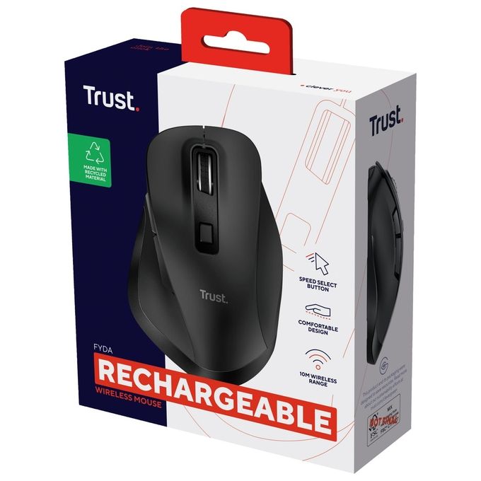 Trust Fyda Mouse Mano Destra Rf Wireless  Usb Type-a Ottico 2400 Dpi