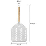 Unold 6881620 Pala per Pizza in Alluminio con Manico in Legno di Faggio 40 x 30 cm colore Argento Marrone