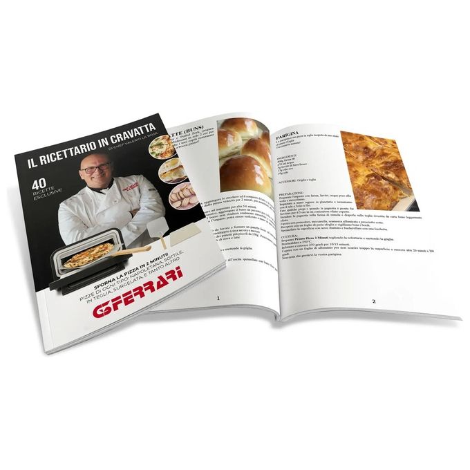 G3 Ferrari G10204 Pizza Pro 2 Minuti Forno Pizza Elettrico 1850W 450°C 6 Programmi Pietra Refrattaria 32x32 cm Pareti Fredde colore Grigio