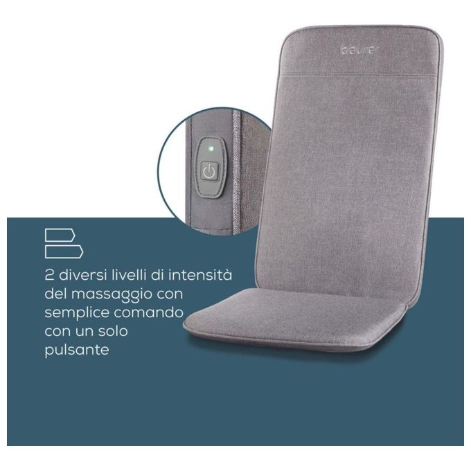 Beurer MG 202 Cuscino Massaggiante Shiatsu 2 Livelli di Intensita' Grigio Chiaro