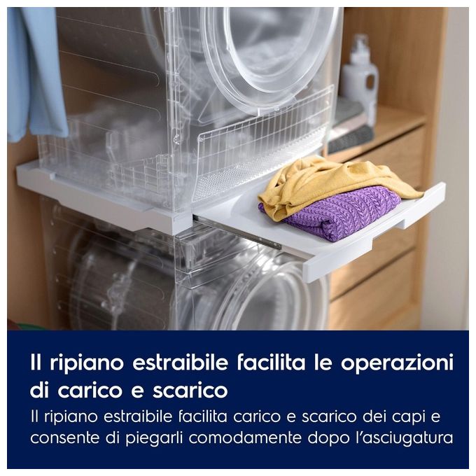 Electrolux E1WYHSK2 Kit di Sovrapposizione Lavatrice Asciugatrice con Ripiano Estraibile colore Bianco