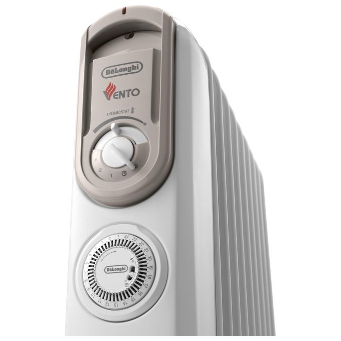 De'Longhi V550918T.WB Serie Vento Radiatore ad Olio 9 Elementi 1800W Timer Antigelo per ambienti fino a 54 m² colore Bianco
