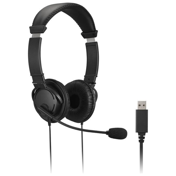 Kensington K33065WW Cuffie PC USB Tipo A Sovraurali con Microfono Controllo Volume Cavo 1,8 m colore Nero
