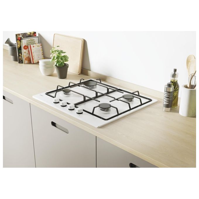 Candy CHW6BRWW Piano Cottura a Gas 4 Zone 60 cm Acciaio Inox