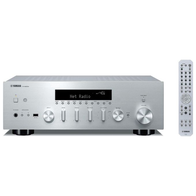 Yamaha R-N600A Sintoamplificatore di Rete MusicCast 80W DAC SABRE DAB+ Wi-Fi Bluetooth AirPlay2 Ingresso Phono colore Argento