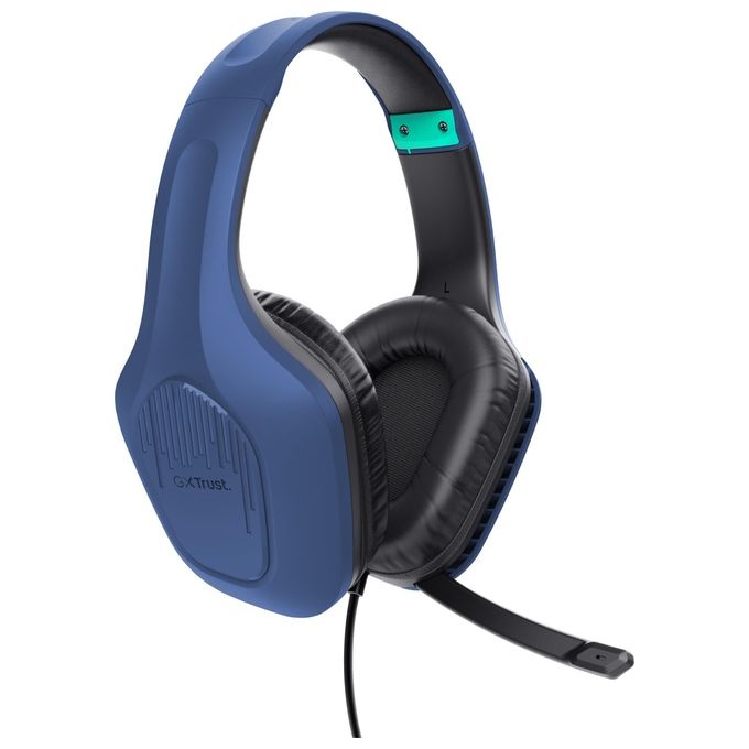 Trust GXT 415B Zirox Cuffie Gaming Over-Ear Cablate Driver 50 mm Microfono Pieghevole Jack 3,5 mm colore Blu