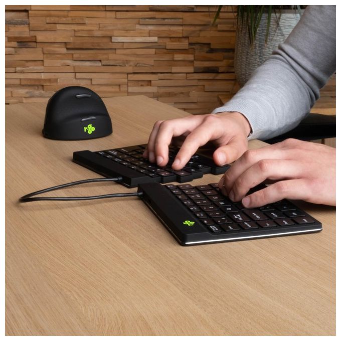 R Go Tools RGOSBITWLBL R-Go Split Break Tastiera ergonomica split Bluetooth 5.0 QWERTY Italiano con software pause LED e design ripiegabile colore Nero