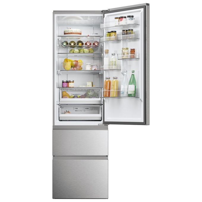 Haier HTW5620DNMG 3D 60 Serie 5 Frigorifero Combinato 414 L 205 cm Classe D 35 dB No Frost Wi-Fi colore Argento