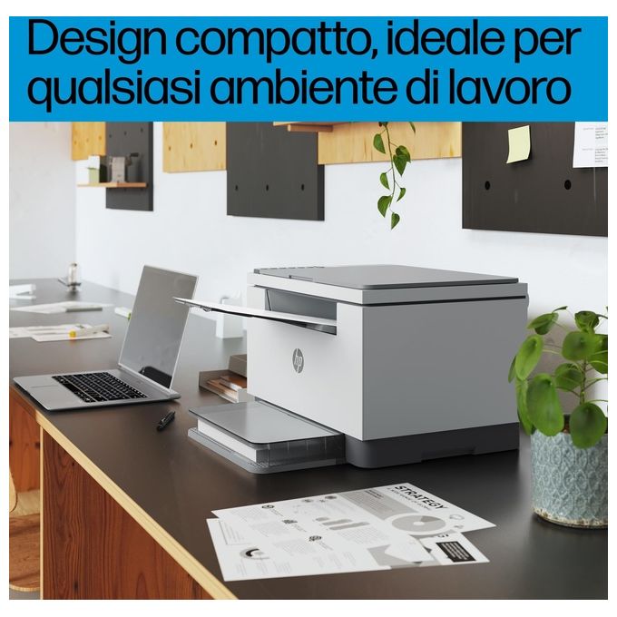 HP 8J9K4F LaserJet M234d Stampante Multifunzione Laser Mono A4 29 ppm Fronte Retro Automatico USB Apple AirPrint colore Grigio