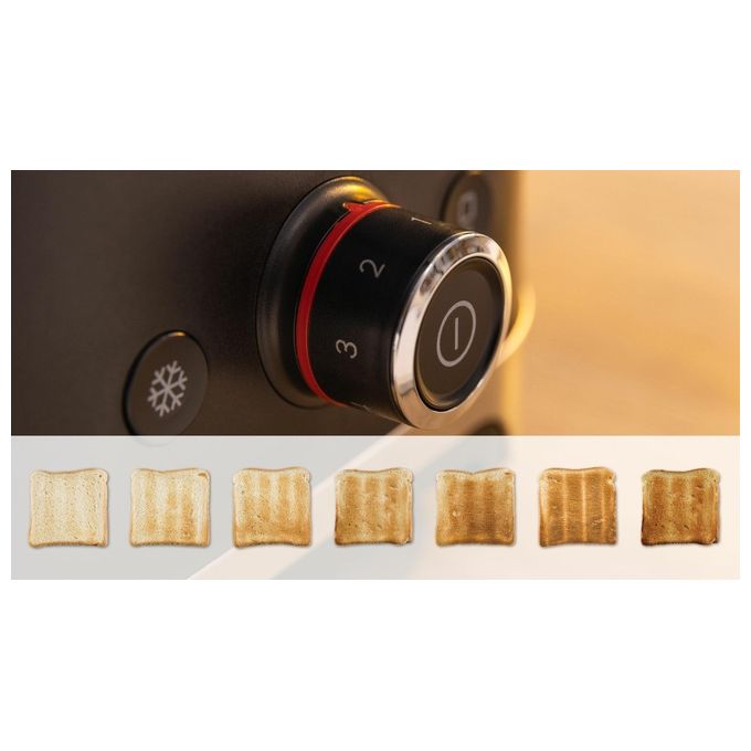 Bosch TAT4M223 MyMoment Tostapane 2 Fette 950W Griglia Scalda Panini 4 Livelli Doratura colore Nero Acciaio Inox
