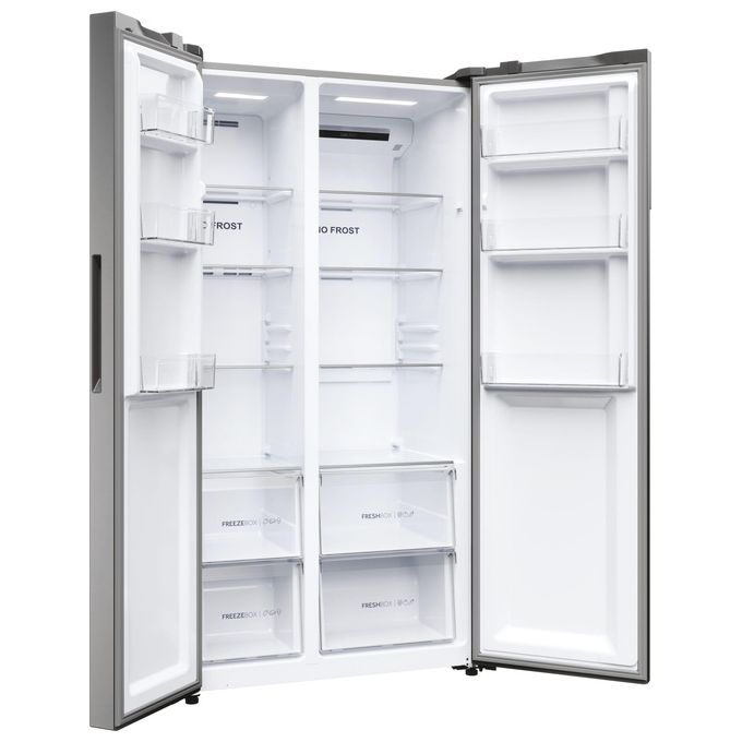 Haier HSR5918DNMP Serie 5 Frigorifero Side by Side 528 L 177,5 cm Classe D 38 dB Total No Frost Multi Airflow colore Platinum Inox