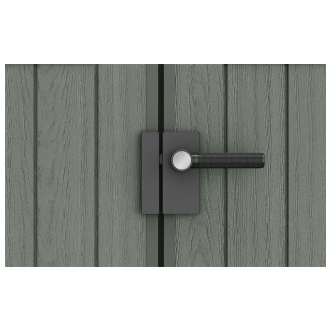 Keter 256879 Casetta da Giardino in Resina EVOTECH+ con Finestre Frontali e Pavimento Incluso colore Verde