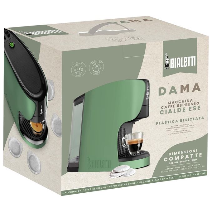 Bialetti 098150531 Dama Macchina da caffe' a Cialde ESE 0,4 L 15 bar 1450 W con 30 Cialde ESE 44mm incluse colore Rosso