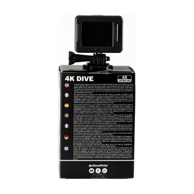 Nilox NXAC4KDIVE001 4K DIVE Action Cam 4K Ultra HD 4 MP Waterproof 10 m Touch Screen Telecomando colore Nero