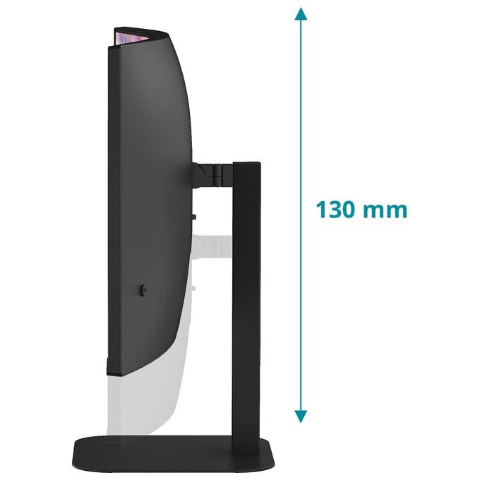 AOC CU34V5C-BK Monitor PC 34'' WQHD 3440x1440 LED VA Curvo 100Hz FreeSync USB-C 65W Altoparlanti 10W Regolabile Altezza VESA colore Nero