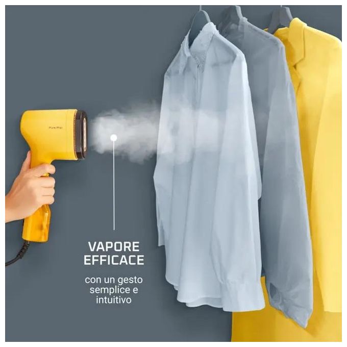 Rowenta DR2026D1 Pure Pop Stiratore Verticale Portatile a Vapore 1300W Riscaldamento 15 sec Vapore 20 g-min colore Giallo