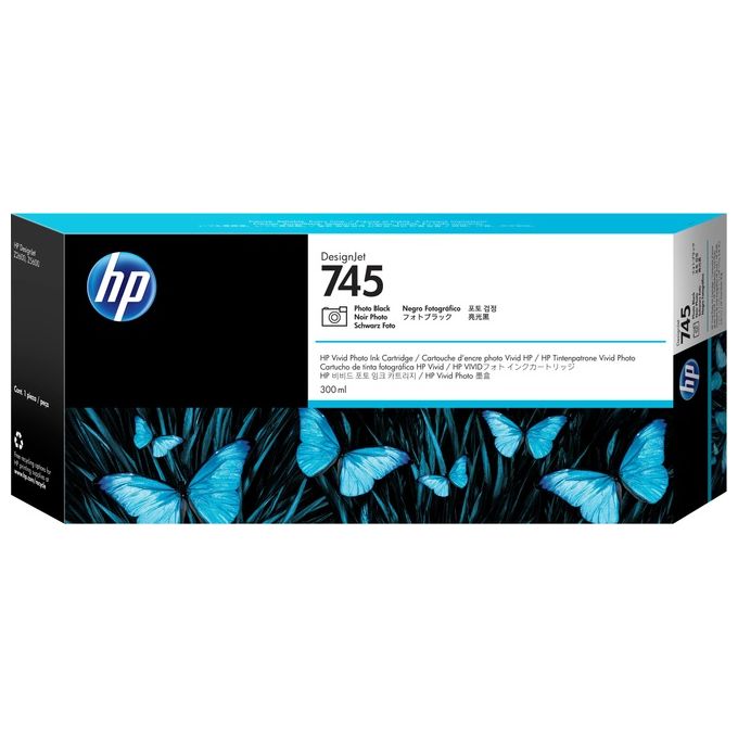 HP 745 300 ml nero per foto originale DesignJet cartuccia dinchiostro per DesignJet Z2600 PostScript, Z5600 PostScript