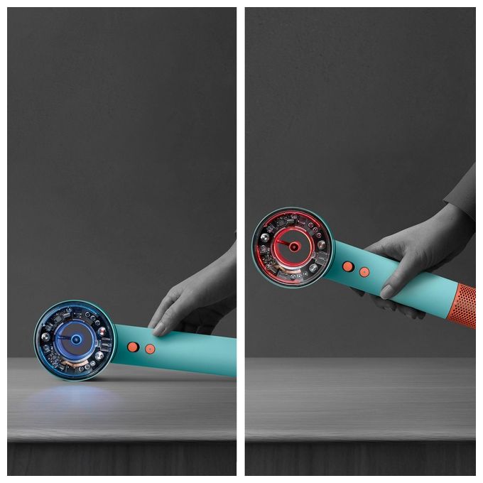 Dyson 515276-01 Supersonic Nural Asciugacapelli 1600W Motore V9 3 Velocita' 4 Temperature con Accessori colore Blu Arancione