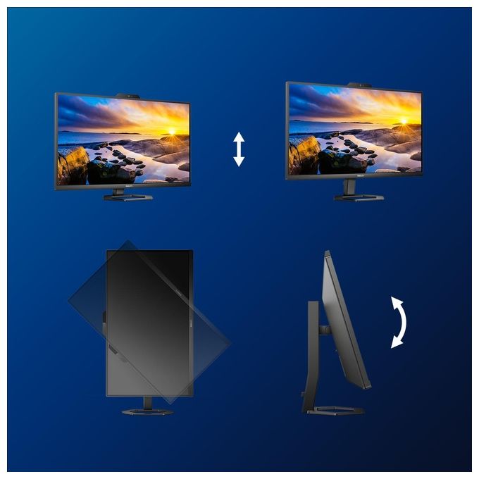 Philips 27E1N5600HE Monitor PC 27'' IPS QHD 2560x1440 75Hz 1ms USB-C 65W Webcam 5MP Windows Hello Altoparlanti colore Nero