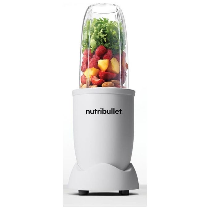 NutriBullet NB907MAW Frullatore 900 W Capacita' 0,9 L con Bicchiere Rimovibile Lama Estrattiva Funzione Pulse Tritaghiaccio Ricettario Incluso colore Bianco