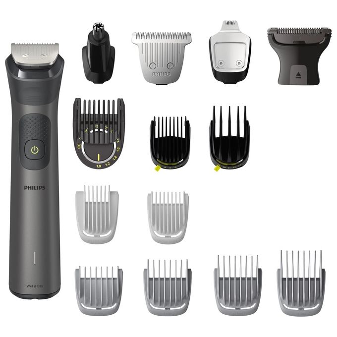 Philips MG7940-15 Serie 7000 Rasoio elettrico Trimmer 15 in 1 Viso Capelli Corpo umido e secco autonomia 120 min colore Grigio