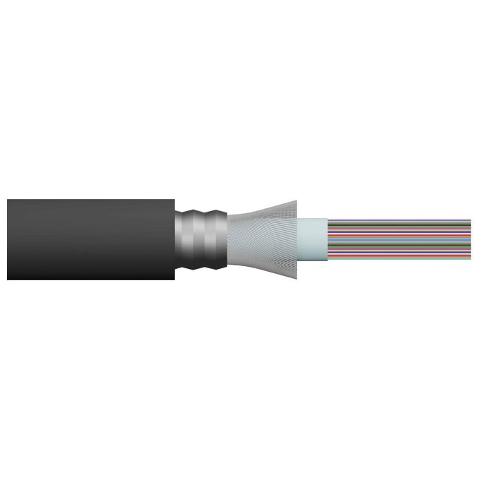 Link Cavo Fibra Ottica da Esterno Armato Om3 Guaina Pe 24 Fibre