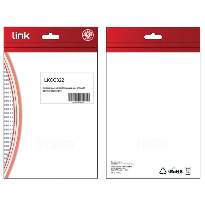Link Cavo Usb-C 3.2 Gen 2x2 Maschio-Maschio 20 Gbps 100W con Chip 2mt