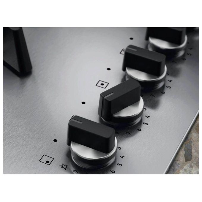 Electrolux KGU64361Z Piano cottura a gas Ultraflat 4 fuochi 1 bruciatore Wok multicorona Griglie in ghisa 60 cm Inox Antimpronta