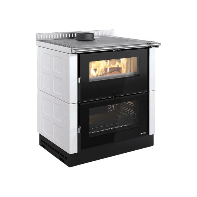 La Nordica VERONA XXL VST MAIOLICA Cucina a Legna Freestanding 7 kW Classe A+ Efficienza 85,1% per ambienti fino a 200 m³ colore Bianco