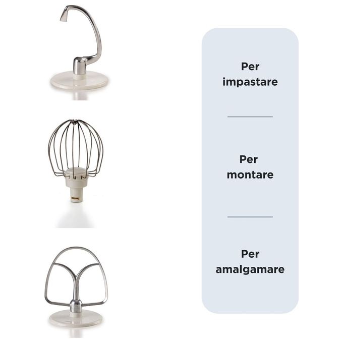 Ariete 1588 Vintage Impastatrice Planetaria Capacita' 5,5 Litri Potenza 2400W 7 velocita' Azzurro Pastello-Bianco