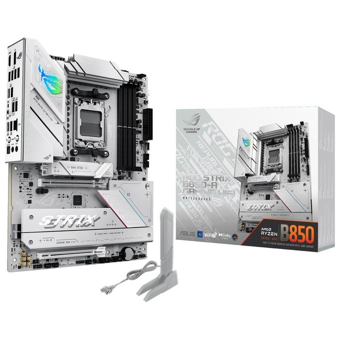ASUS 90MB1J50-M0AAY0 ROG STRIX B850-A Scheda Madre ATX Socket AM5 DDR5 fino a 8000 MHz Wi-Fi 7 colore Bianco