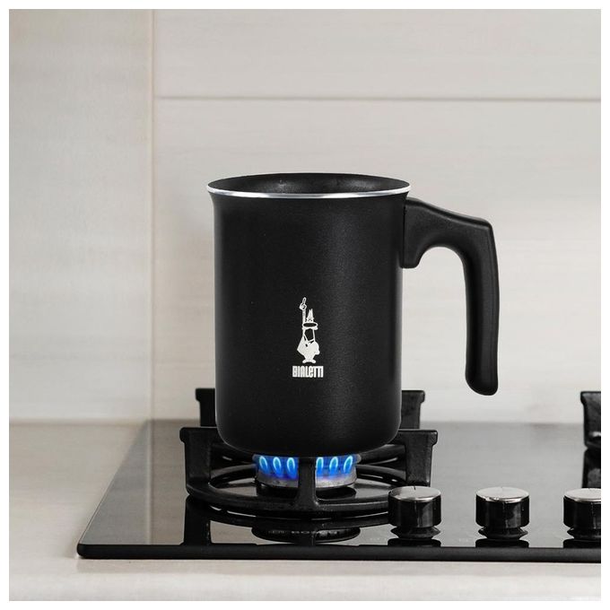Bialetti Tutto Crema Schiumalatte da 3 Tazze con Colino Doppio per una Schiuma Robusta 0,5Lt Nero