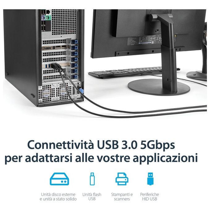 StarTech Adattatore scheda SuperSpeed USB 3.0 PCI Express (PCIe) Quad Bus a 4 porte con UASP - Alimentazione SATA-LP4