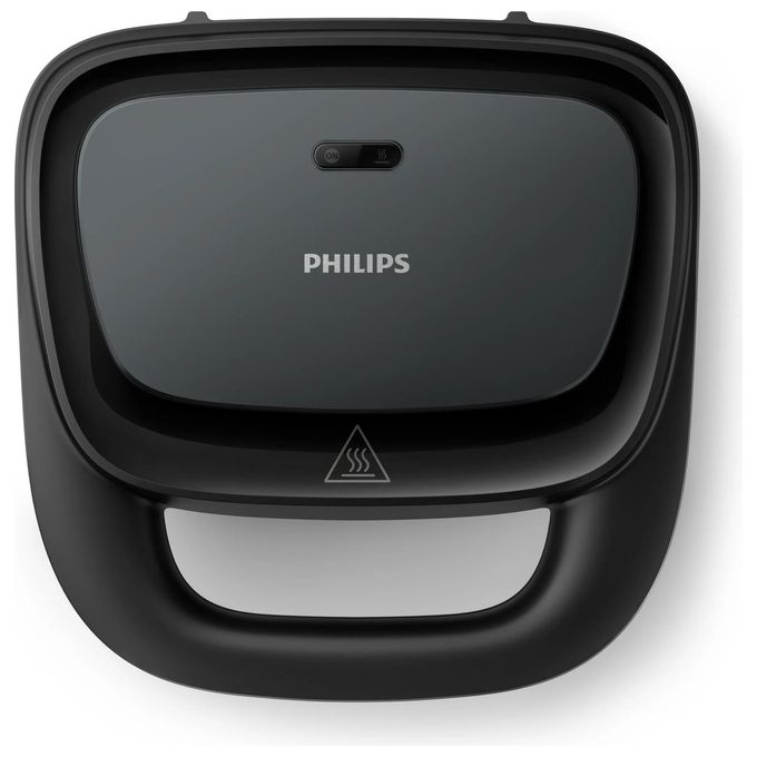 Philips HD2330-90 Serie 3000 Tostapane per Panini e Toast 750W piastra antiaderente colore Nero