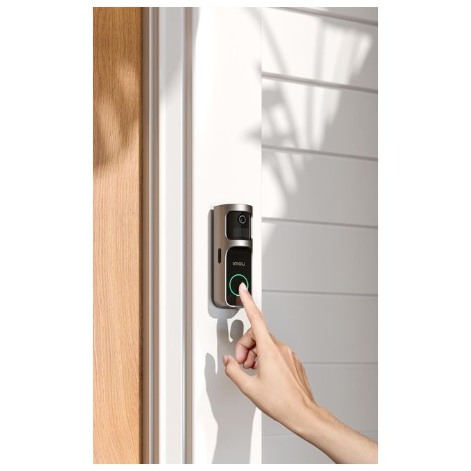 Imou DB-2SP-3T0W-DS2S Doorbell 2S Kit Videocitofono Wi-Fi 2K 3MP Batteria 5000 mAh Visione Notturna IR colore Nero