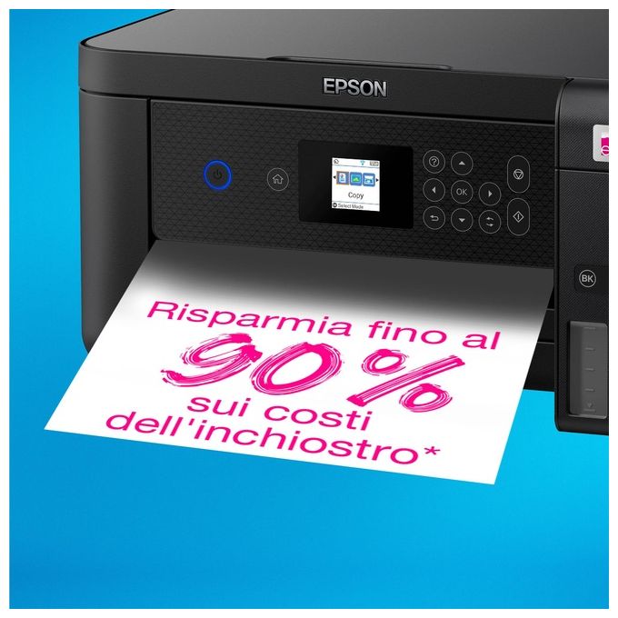 Epson C11CJ63405 EcoTank ET-2850 Stampante Multifunzione Inkjet A4 3 in 1 Serbatoi Ricaricabili Wi-Fi USB 5760x1440 DPI colore Nero