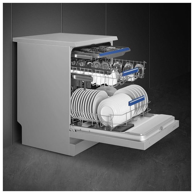 Smeg LVS342CQSX Lavastoviglie Libera Installazione 14 coperti Classe C 44 dB Motore Inverter 2.0 8 programmi (85x60x60 cm) colore Inox