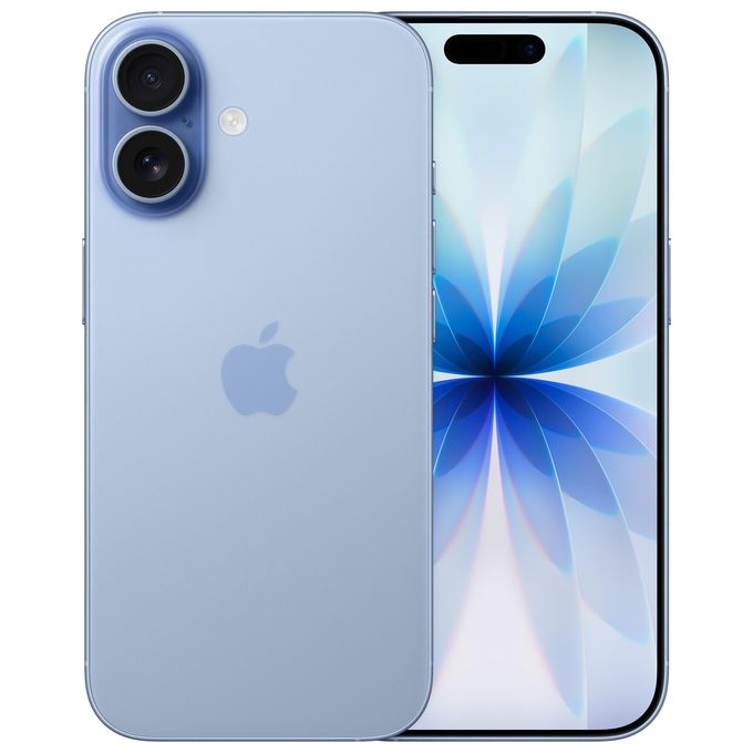Apple MG6L4QL-A iPhone 17 Smartphone 5G 6.3'' OLED 256GB Chip A19 Doppia Cam 48MP iOS 26 colore Azzurro Nebbia