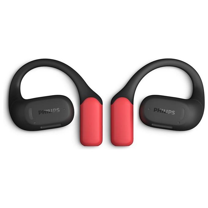 Philips TAA6709BK-00 Serie 6000 Auricolari Sport True Wireless Bluetooth 5.3 IP55 28h custodia ricarica colore Nero Rosso
