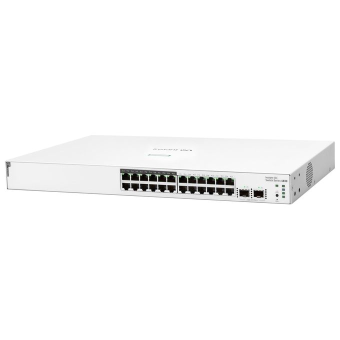 HPE JL813A Aruba Instant On 1830 Switch Gestito L2 24 Porte Gigabit PoE 195W 2 Porte SFP 1G