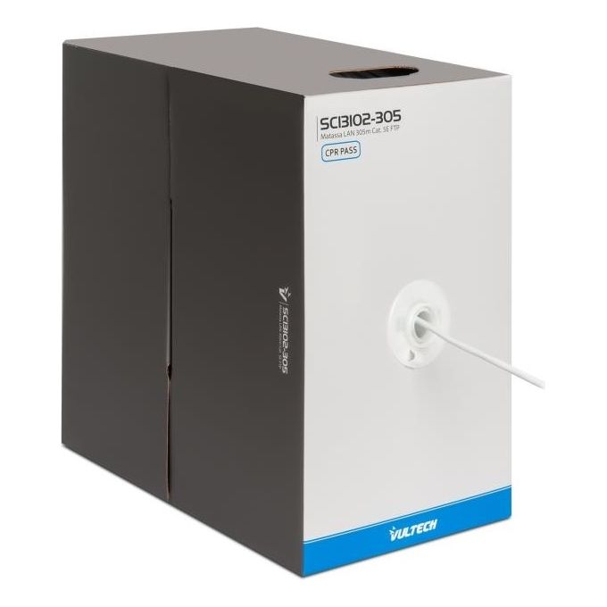 VulTech SC13102-305 Matassa Lan Cat5e FTP 305m 23AWG CCA Schermato colore Bianco