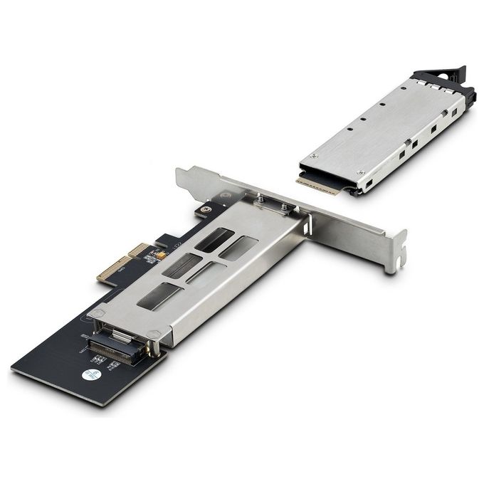 StarTech M2-REMOVABLE-PCIE-N1 Mobile Rack per SSD M.2 NVMe a PCIe x4 Installazione Senza Attrezzi Hot Swap Blocco con 2 Chiavi Incluse colore Argento e Nero