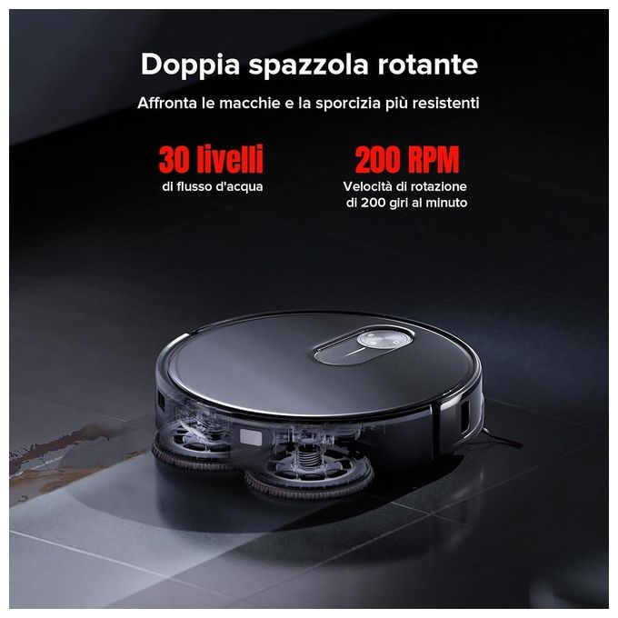 Roborock QREVO SLIM Robot aspirapolvere LiDAR ToF 0,22 L autonomia 180 min Wi-Fi app mappatura colore Nero