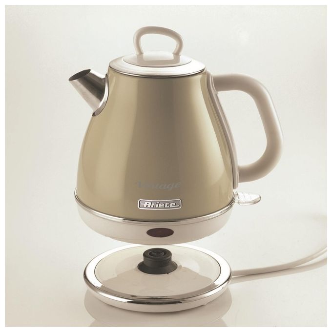 Ariete 2868 Vintage Bollitore Elettrico 1 L 1630W Base Cordless 360° Autospegnimento colore Beige