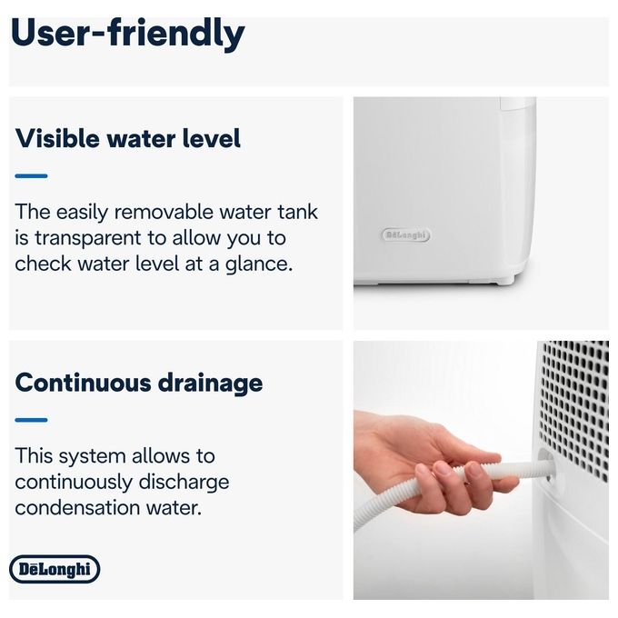 De'Longhi DEXD214RF Tasciugo AriaDry Multi Deumidificatore 14 L-24h Filtrazione 3 Azioni 40 dB 300 W colore Bianco