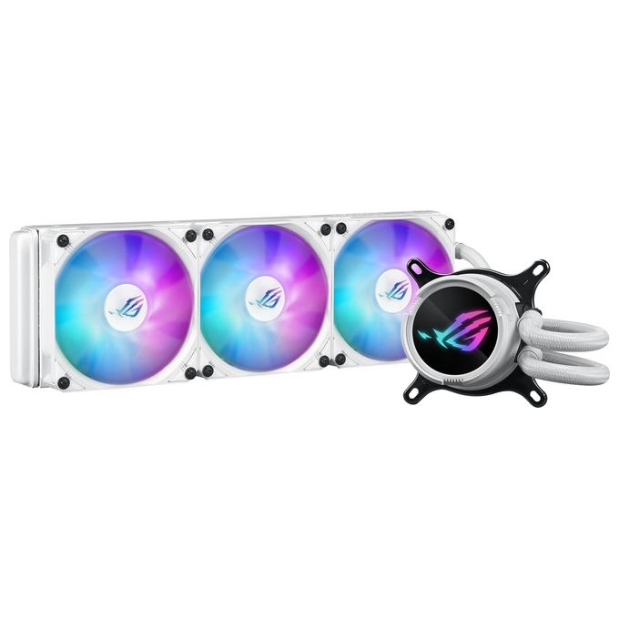 ASUS 90RC00T2-M0UAY0 ROG Strix LC III Kit di raffreddamento a liquido per CPU Pompa Asetek Gen7 v2 3 ventole da 120 mm ARGB colore Bianco