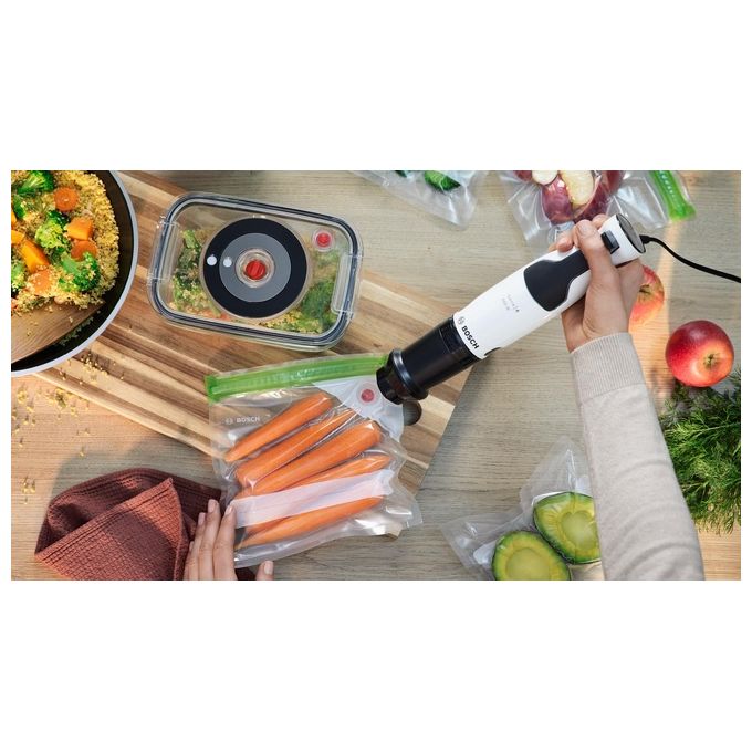 Bosch MSM4W210 Serie 4 ErgoMaster Frullatore a Immersione 600 W 4 Lame Acciaio Inox Impugnatura Ergonomica colore Bianco
