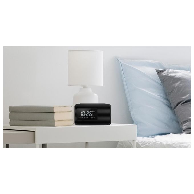 Panasonic RC-D8EG-K Radiosveglia Digitale DAB+ FM Display LCD Doppio Timer Sleep Snooze Ricarica USB colore Nero