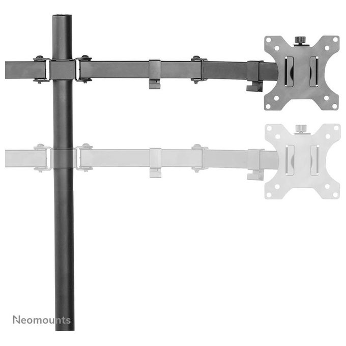 Neomounts FPMA-D550DBLACK Braccio per Monitor Doppio da Scrivania per Schermi 10-32 Pollici VESA 75x75 100x100 mm Regolabile Altezza Profondita' Inclinazione Rotazione Gestione Cavi colore Nero