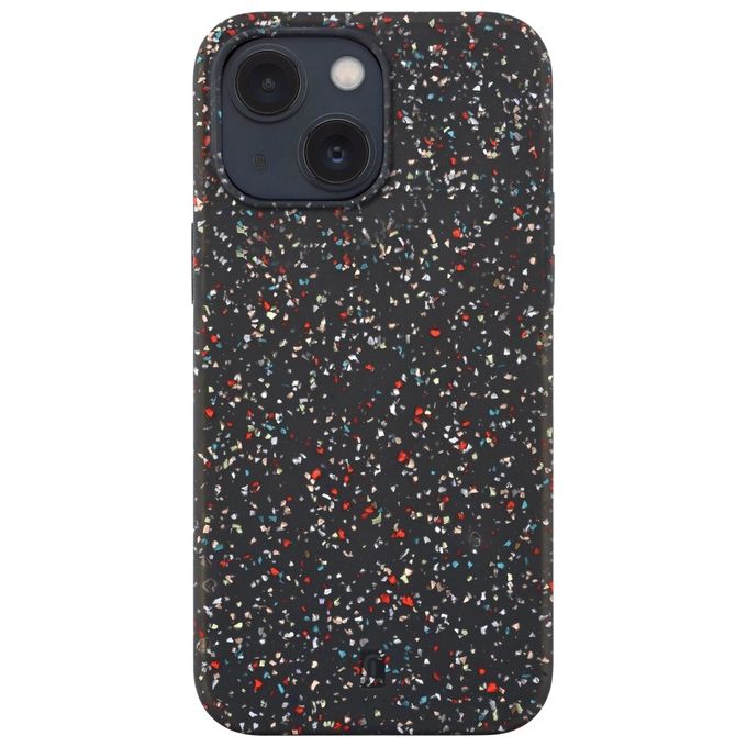 Cellular Line Cover Sensation Dots per iPhone 14 Plus in Silicone Soft-Touch Semi-Trasparente con Effetto Macchiettato Nero